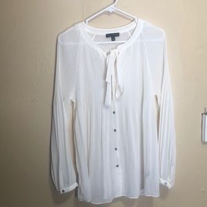 White Sheer Button Up Lane Bryant Top